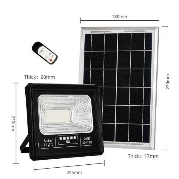 Foco solar mas panel 50w