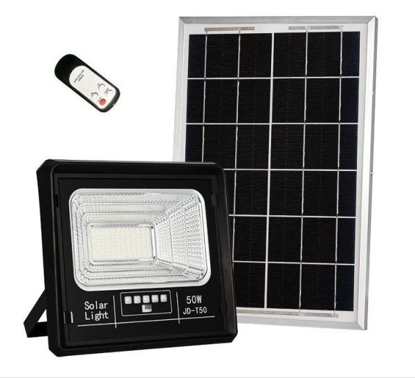 Foco solar mas panel 50w